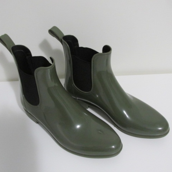 J.Crew Khaki Green Pull-on Ankle Boots, Size 9 - Picture 1 of 6